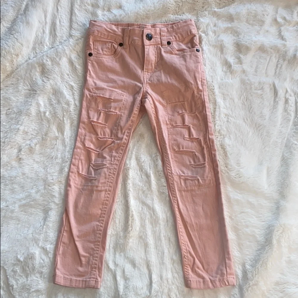 Girl’s Real Love Peach Color Jeans - Picture 2 of 4